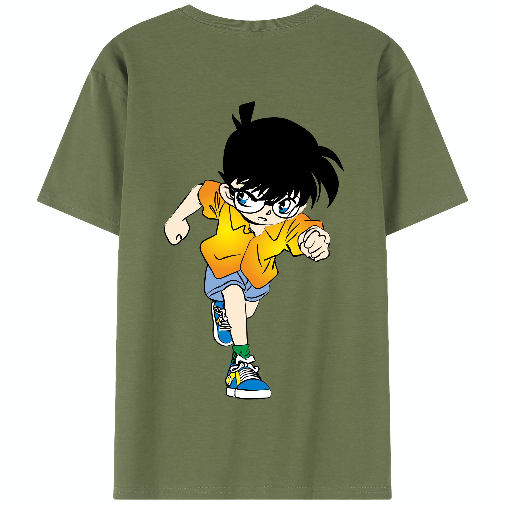 （画像用） 名探偵コナン 江戸川 コナン Detective Conan Conan Edogawa 綿100％半袖Tシャツ（背面プリント）